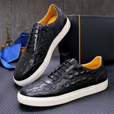 Luxury purple casual leather shoes men's cowhand shoes